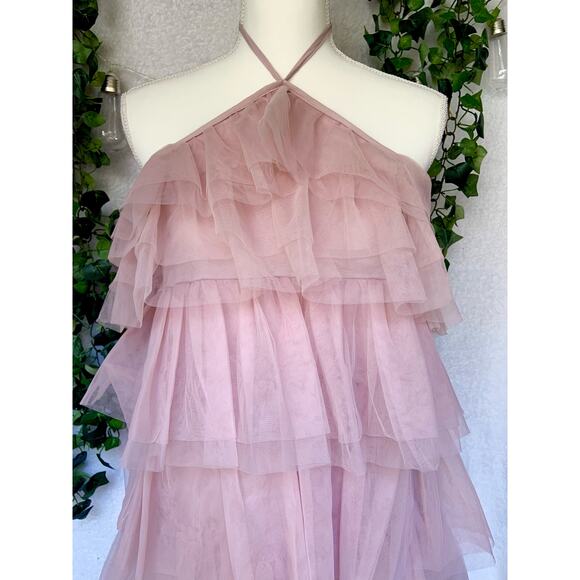 Lovely Day Pink High Neck Layered Mini Dress MSRP:$121 SZ Medium - Picture 5 of 11